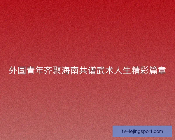 外国青年齐聚海南共谱武术人生精彩篇章